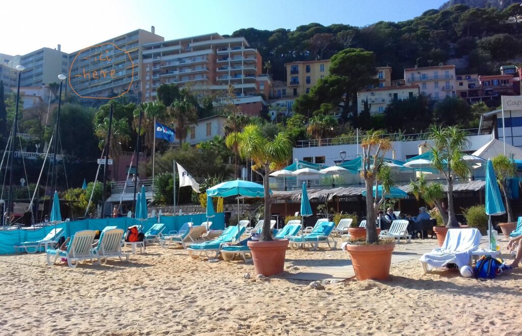 Limitrophe Monaco et la plage